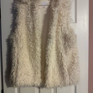 “Xhilaration” White/Ivory Faux Fur Vest